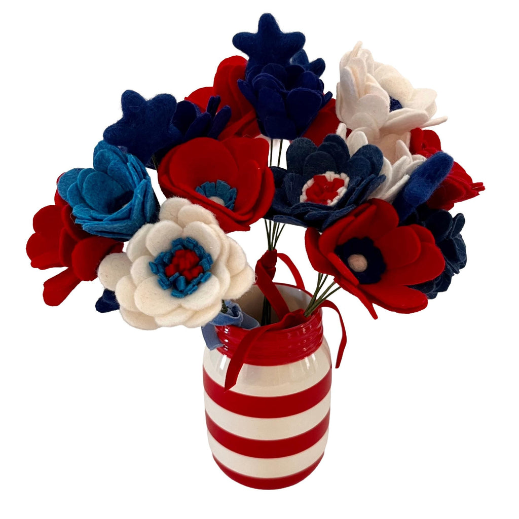 Bold & Patriotic Felt Flower Bouquets