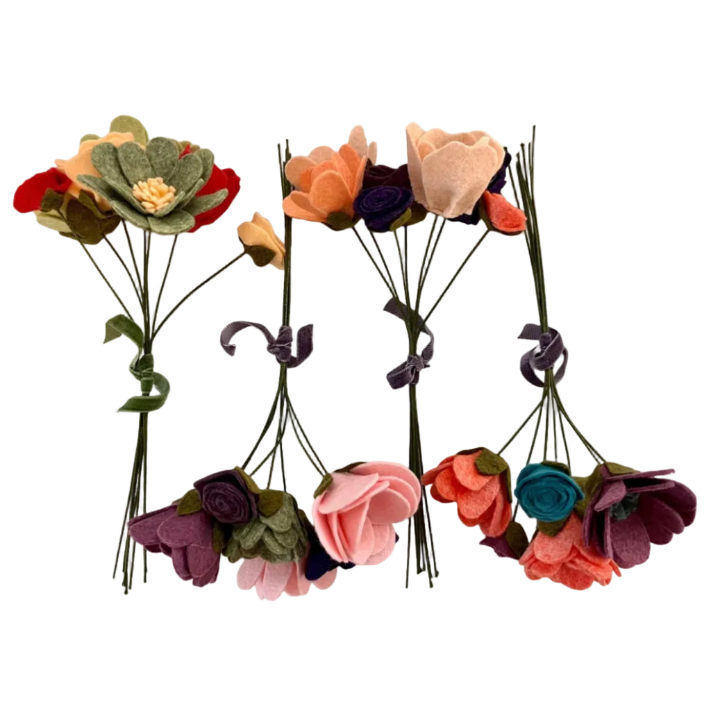 Pastel & Bold Felt Flower Bouquets