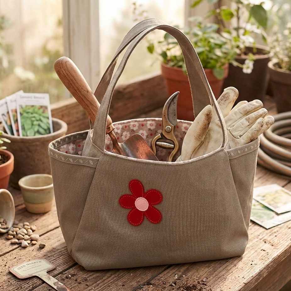 Army Green Canvas Gardening Tote
