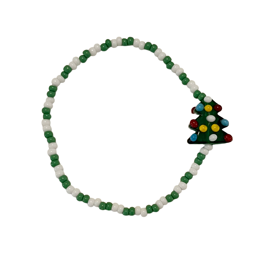 Holiday Bracelets & Earrings – Green, Red & White