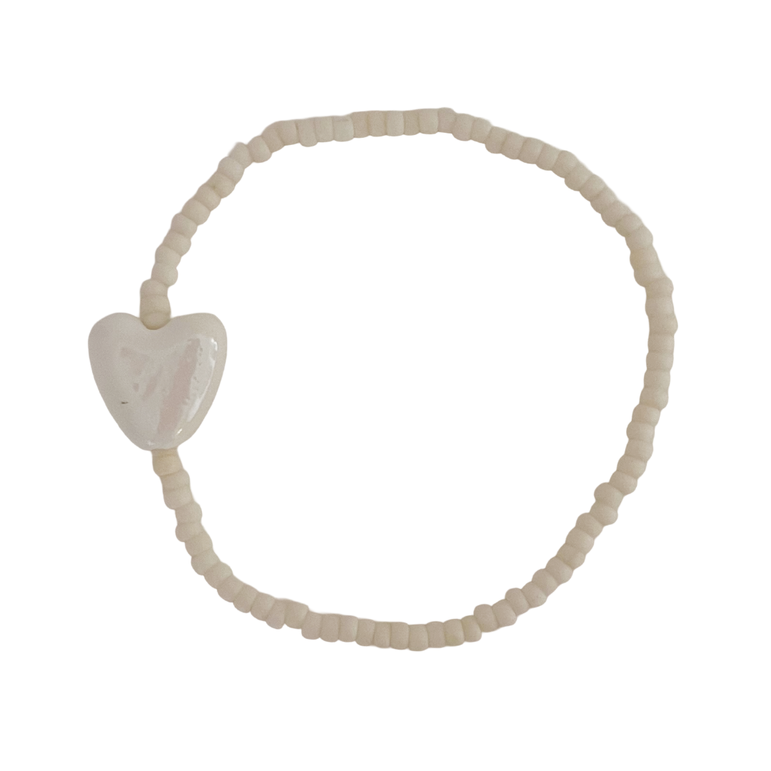Ceramic Heart Beaded Bracelets