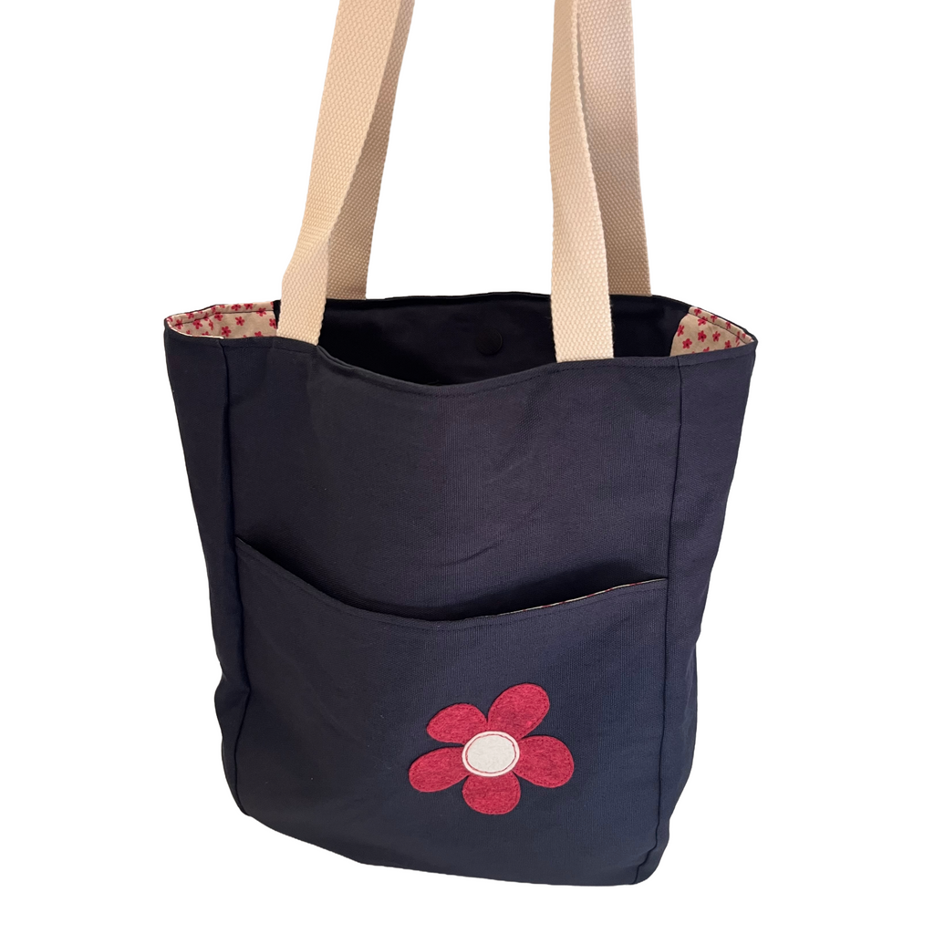 Navy Canvas Book Tote