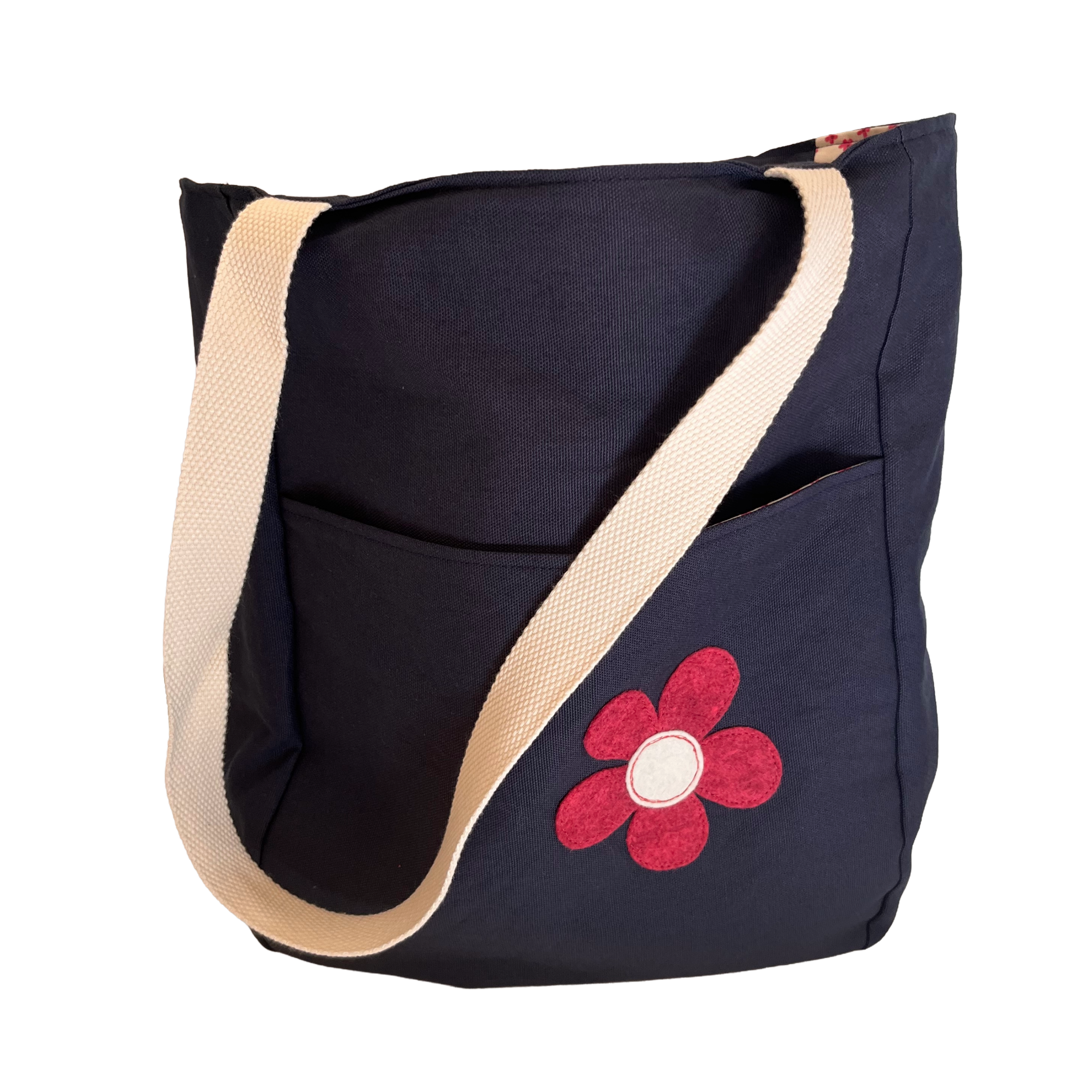Navy Canvas Book Tote