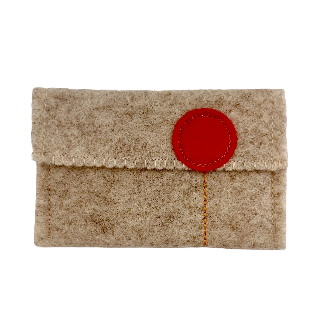 Oatmeal Wool Felt Gift Card Holders