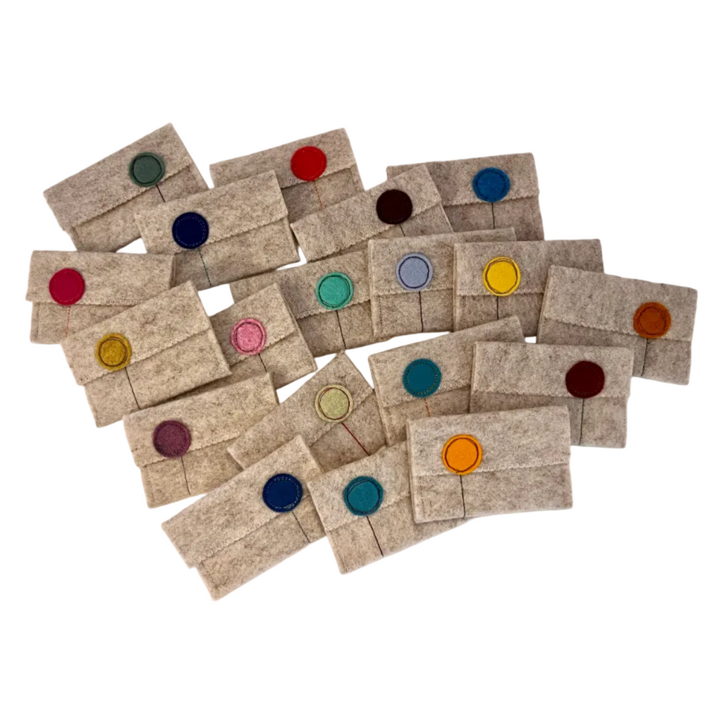 Oatmeal Wool Felt Gift Card Holders