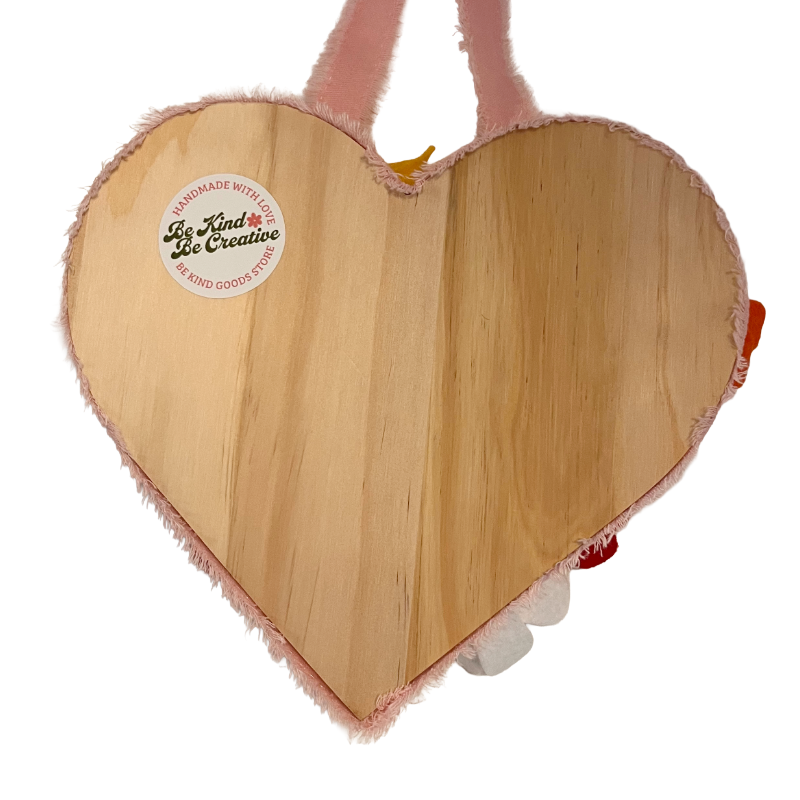 Handmade Felt Flower Hanging Heart - Sunshine Garden