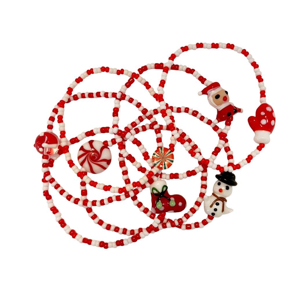 Holiday Bracelets & Earrings – Red & White