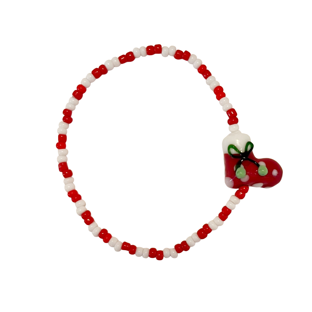 Holiday Bracelets & Earrings – Red & White