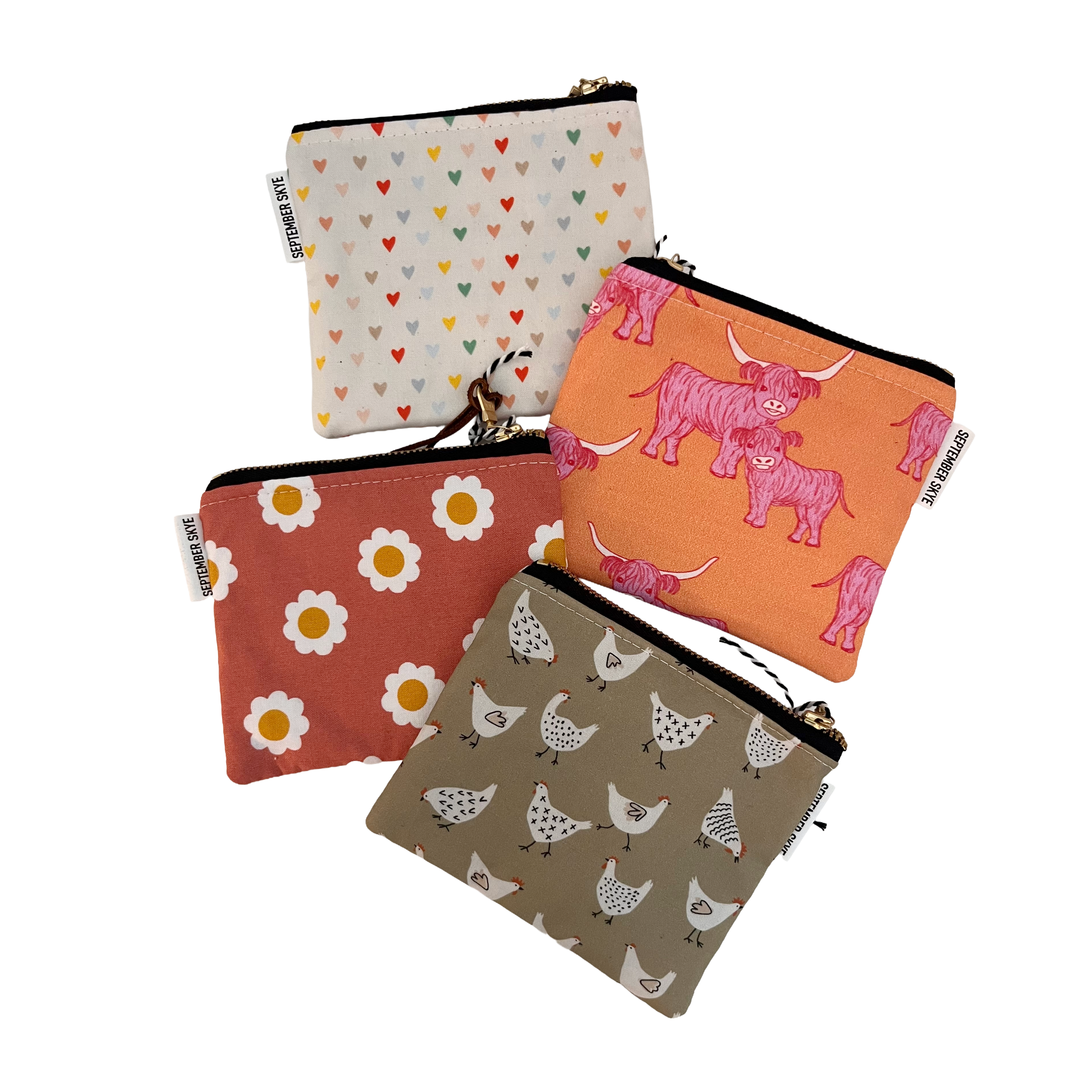Small Zipper Square Pouches
